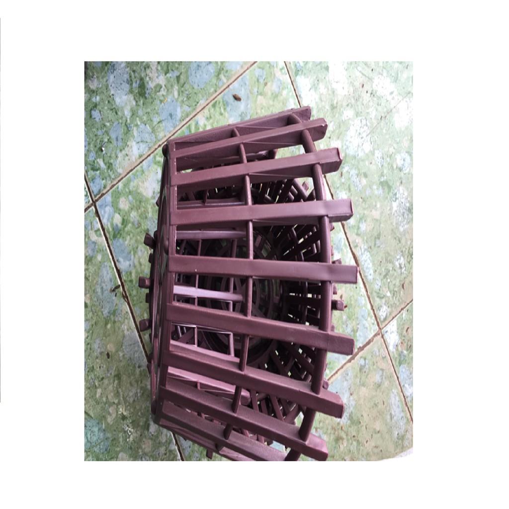 Combo 10 chậu nhựa giả gỗ phi 30