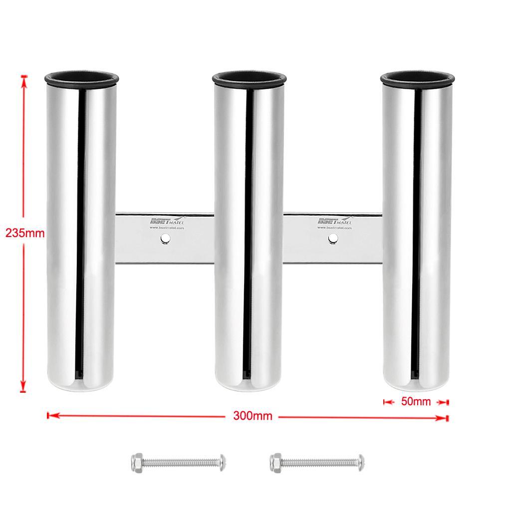 Marine Boat Fishing 3 Pole Rod Holder Rack Storage Rest Bracket Side Mount