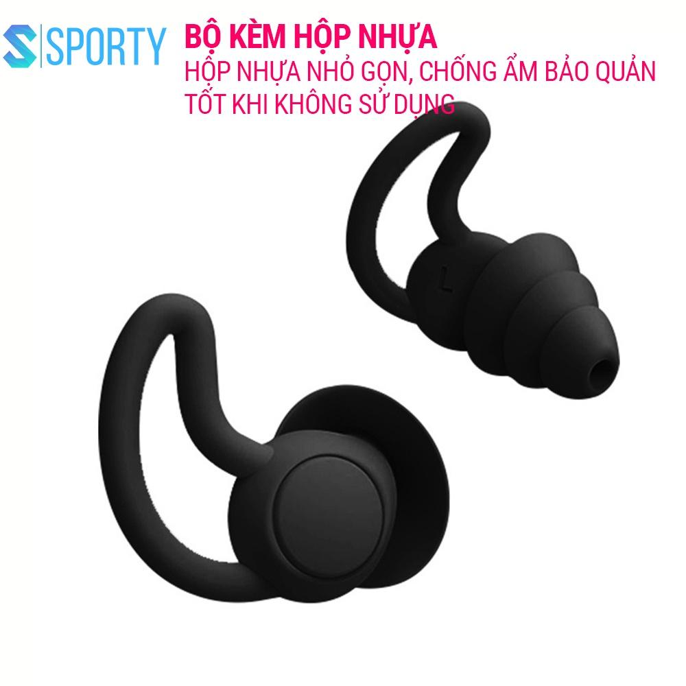 Bộ 2 nút bịt tai chống ồn ba tầng lọc âm bảo vệ tai SPORTY chất liệu silicone êm ái dễ chịu khi sử dụng với độ bền cao