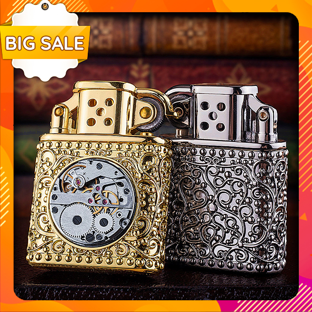 Vỏ Hột Quẹt Bật Lửa Xăng ZORRO Z506-638 Họa Tiết Hoa Văn Cỗ Máy Đẹp Độc Lạ - Dùng Xăng Bấc Đá