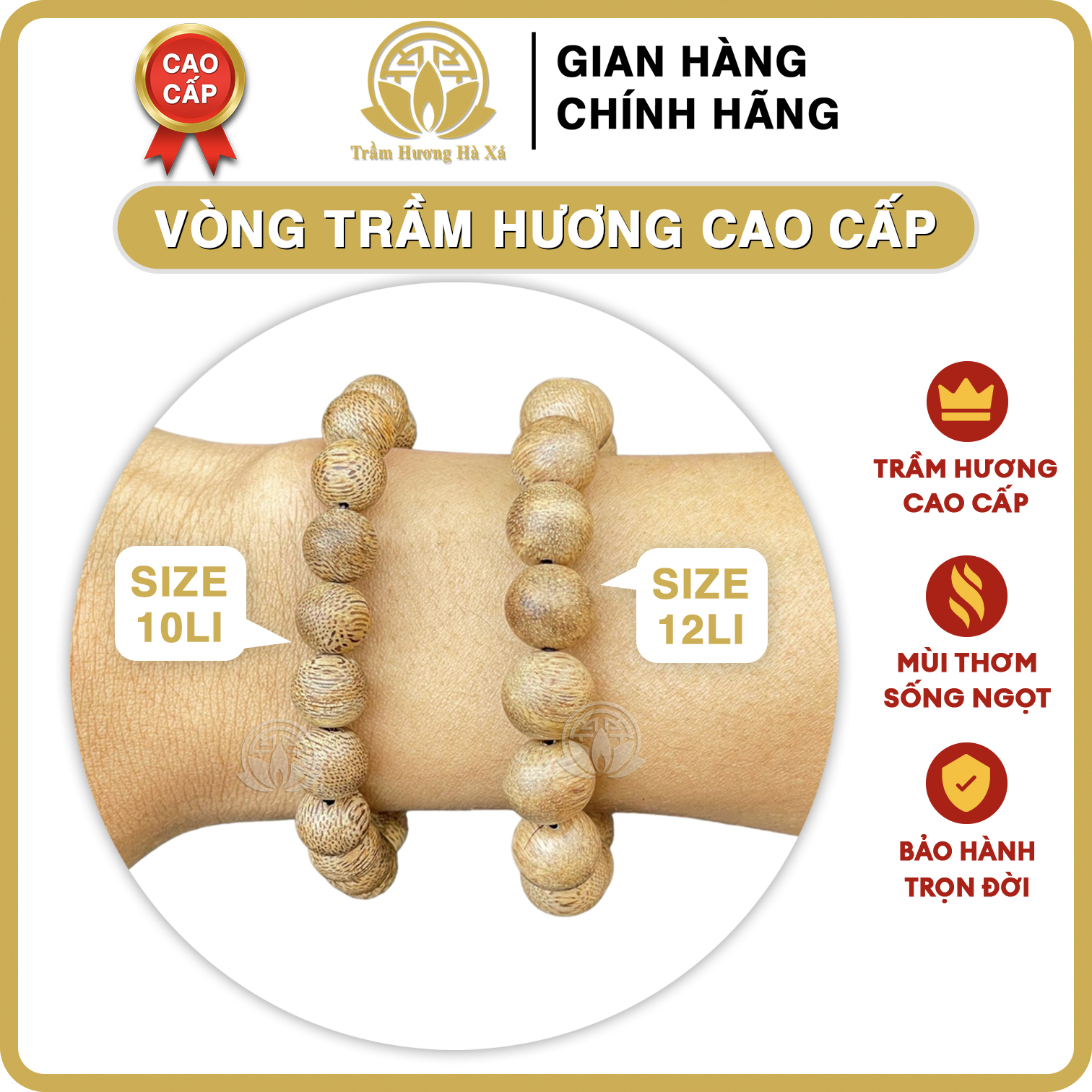 Vòng tay trầm hương tốc kiến cao cấp tròn đơn thật tự nhiên phong thủy may mắn tài lộc TRẦM HƯƠNG HÀ XÁ