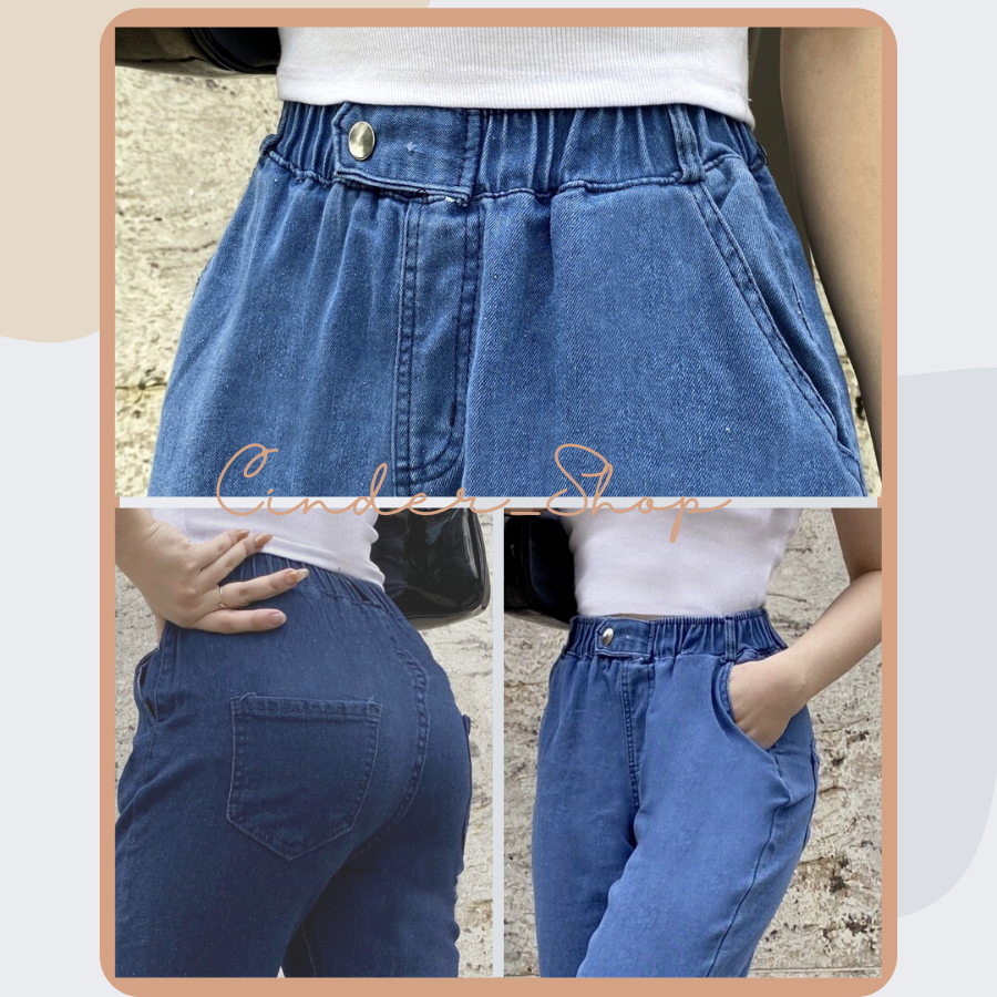 Quần Jean nữ lưng thun, cạp chun co giãn 4 chiều V191 đủ size từ 40kg-80kg