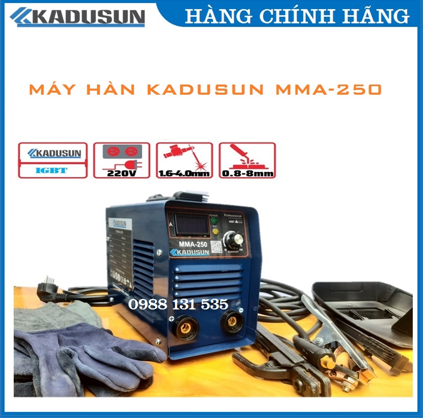 MÁY HÀN ĐIỆN TỬ KADUSUN MMA-250 Hàn Que 2.0- 4.0 Công Nghệ VRD, IGBT INVERTER.. Linh kiện Japan