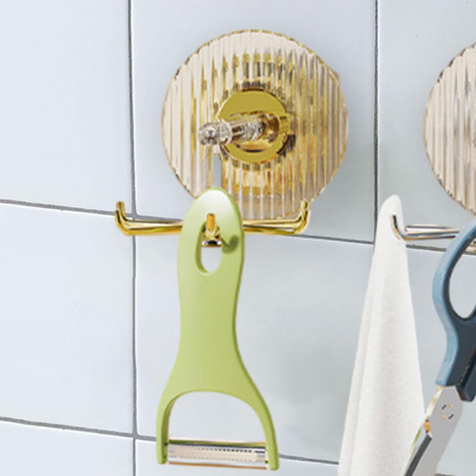 2x 360° Rotating Hooks Punch Free Office Modern Hanging Utensil Holder Hooks