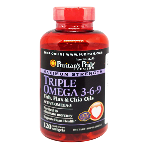 Thực Phẩm Chức Năng - Viên Uống Omega 369 Đẹp Da Tăng Cường Hệ Miễn Dịch  Premium Maximum Strength Triple Omega (120 Viên)