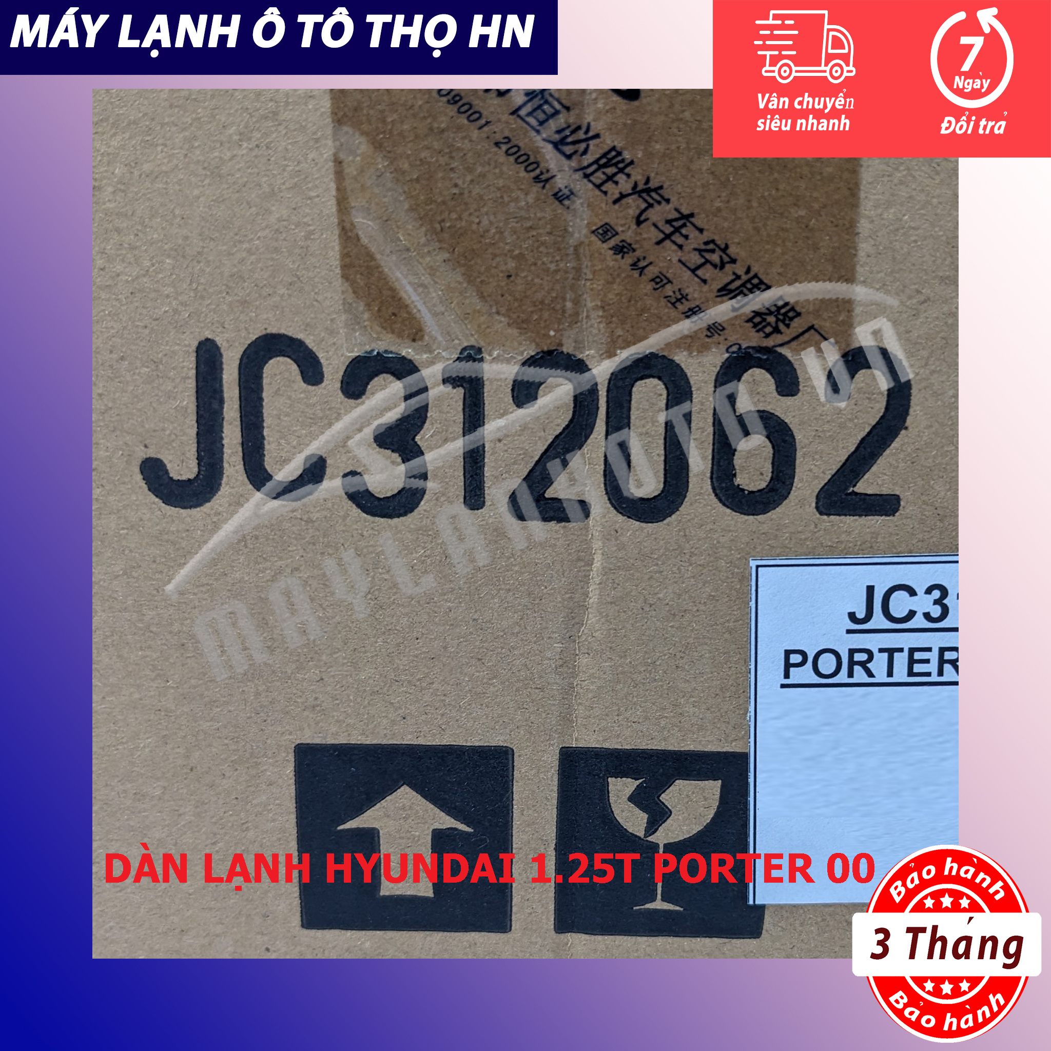 Dàn  lạnh Hyundai Porter 1,25 tấn 2000 2001 2002 HBS Trung Quốc  00 01 02