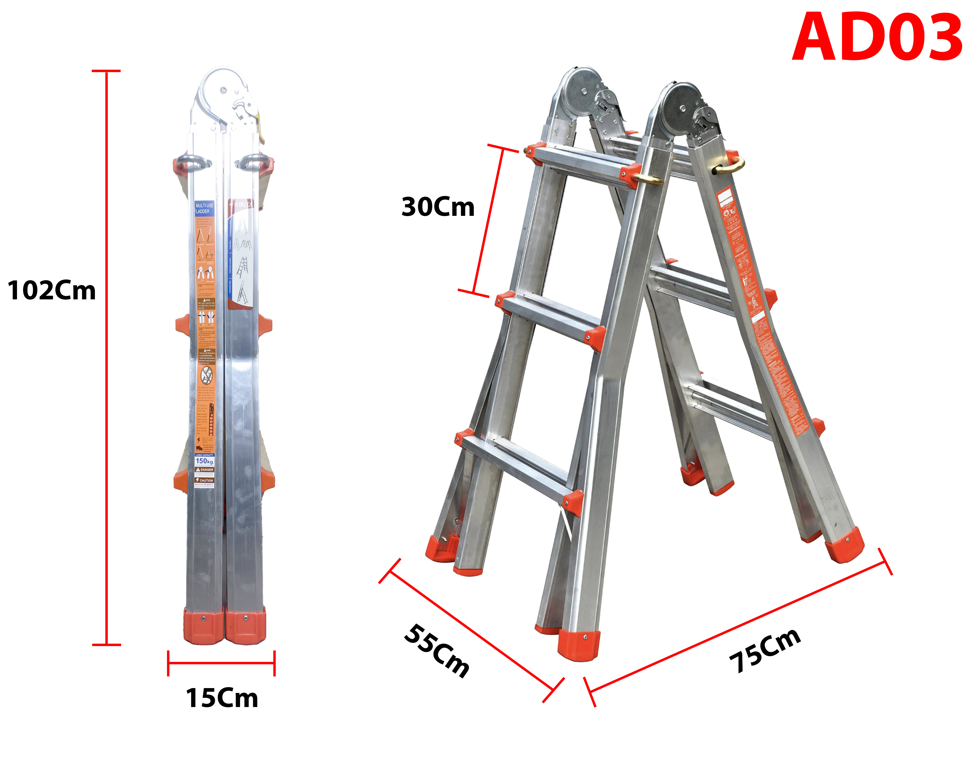 Thang Nhôm Trượt Đa Năng 3.4 Mét AD03