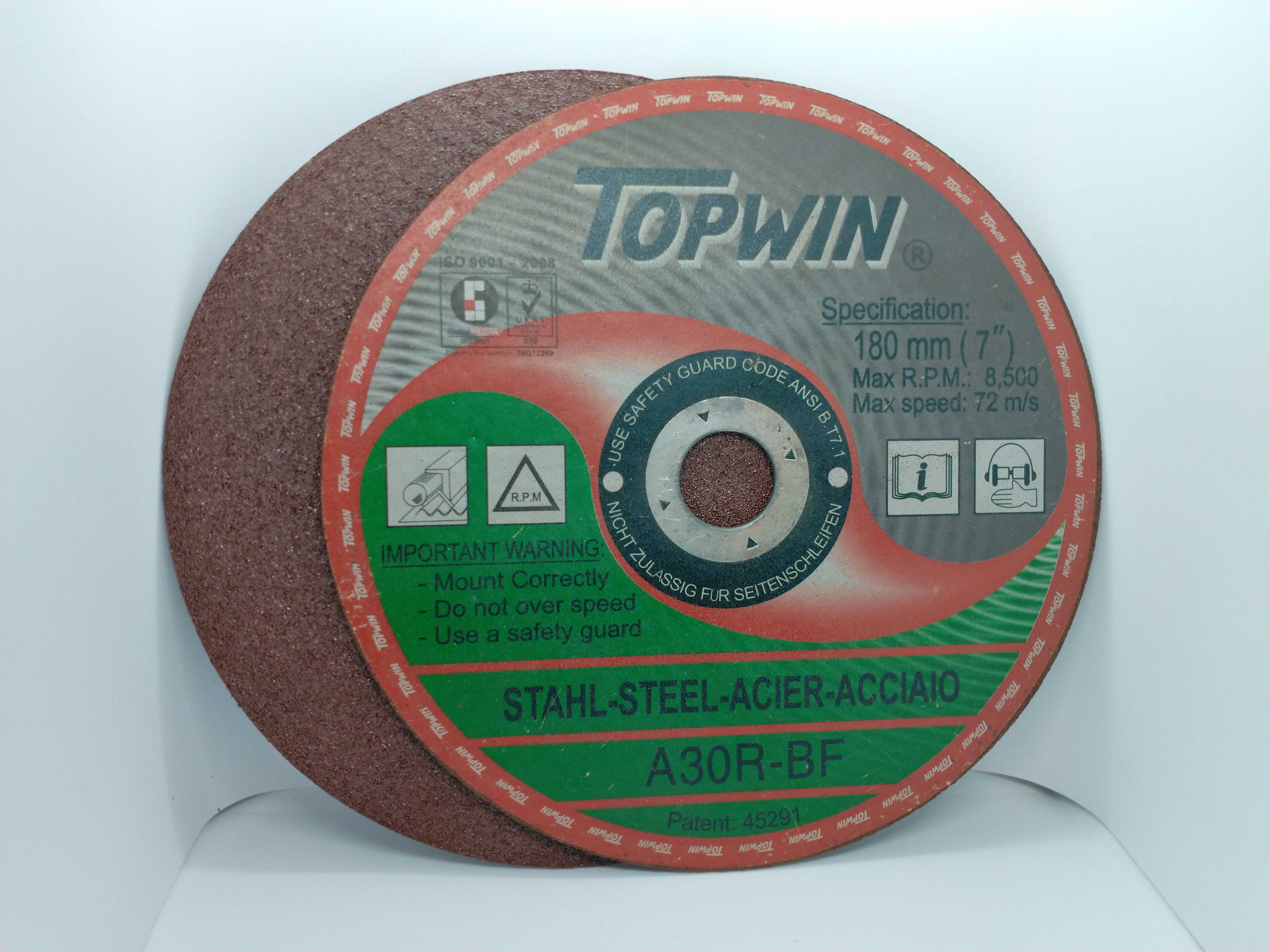 Đá cắt sắt Topwin 180x2x22 chuyên dụng - Chuyên cắt sắt,thép, inox...