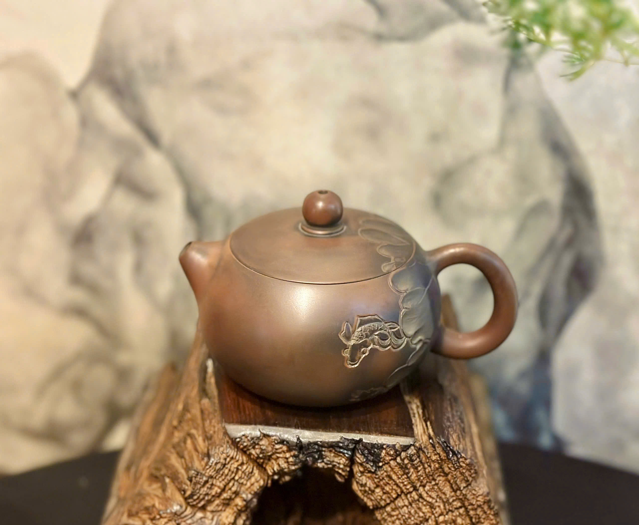 ẤM TRÀ TÂY THI HOA SEN GỐM NÊ HƯNG KHÂM CHÂU - 200ML - HỒ ĐÔNG LỊCH