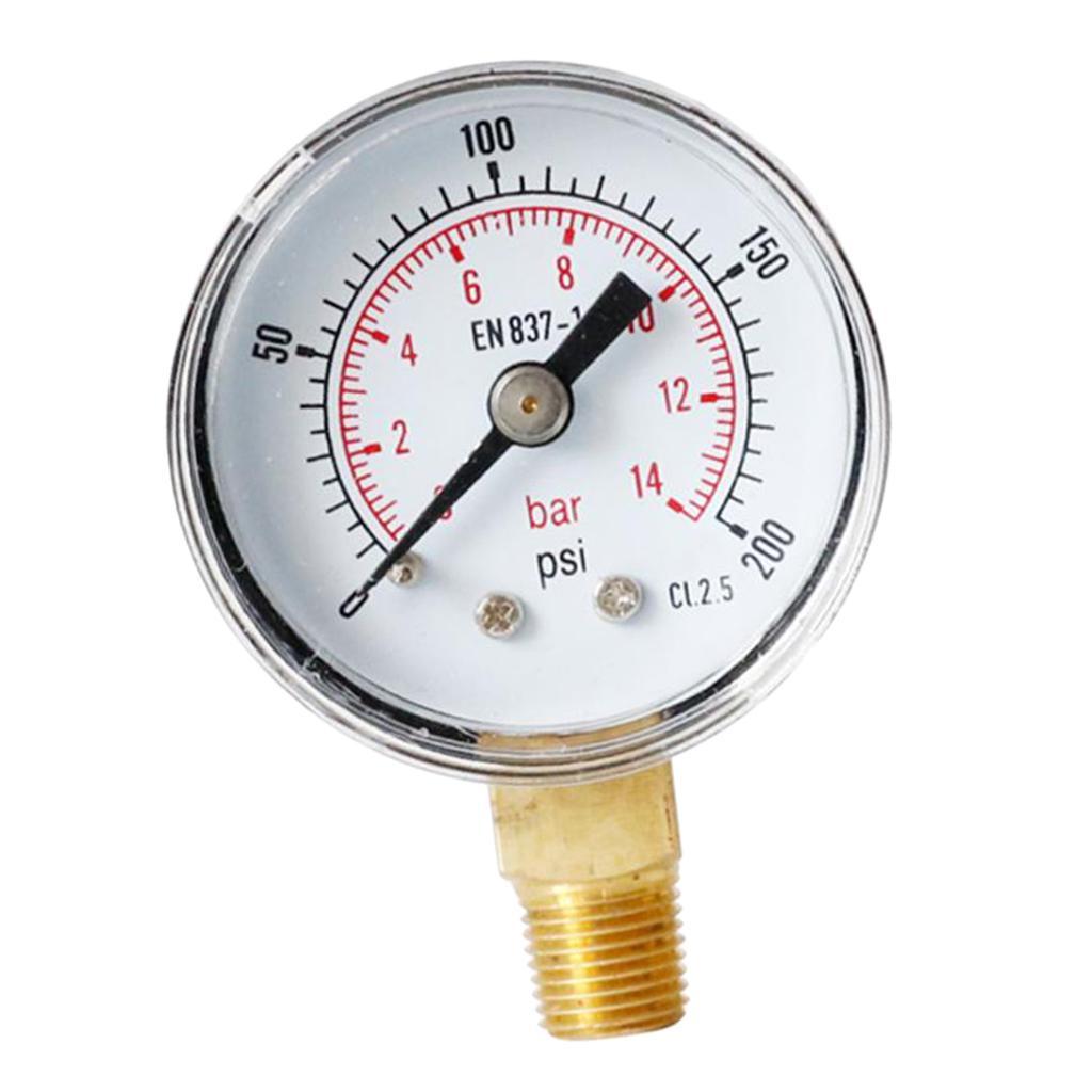 0-200psi 0-14bar Pressure Gauge Mini-Dial Air Compressor Meter Hydraulic Pressure Gauge TS-Y408
