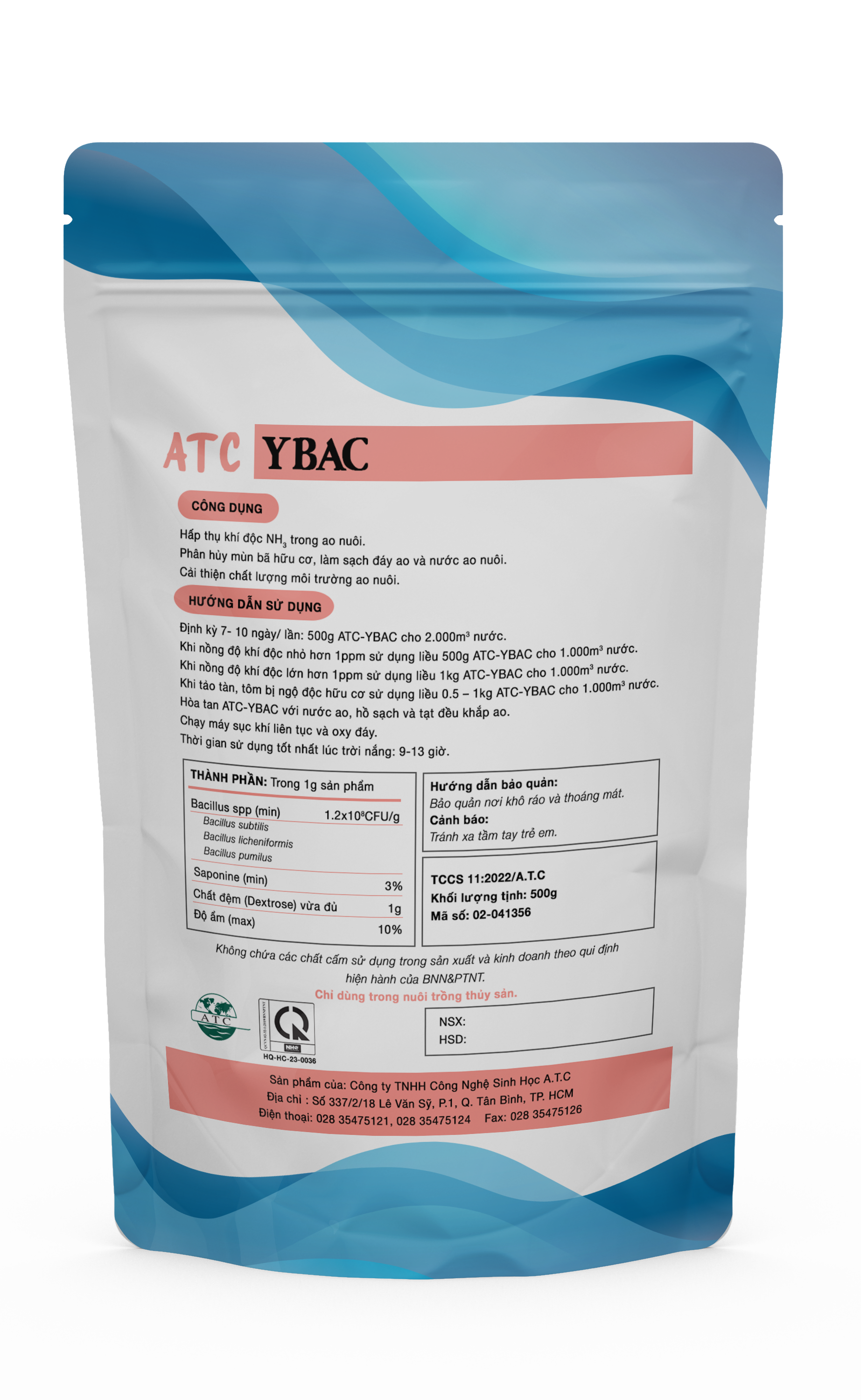 Sản phẩm xử lý khí độc trong nước ao hồ ATC-Ybac 500gr