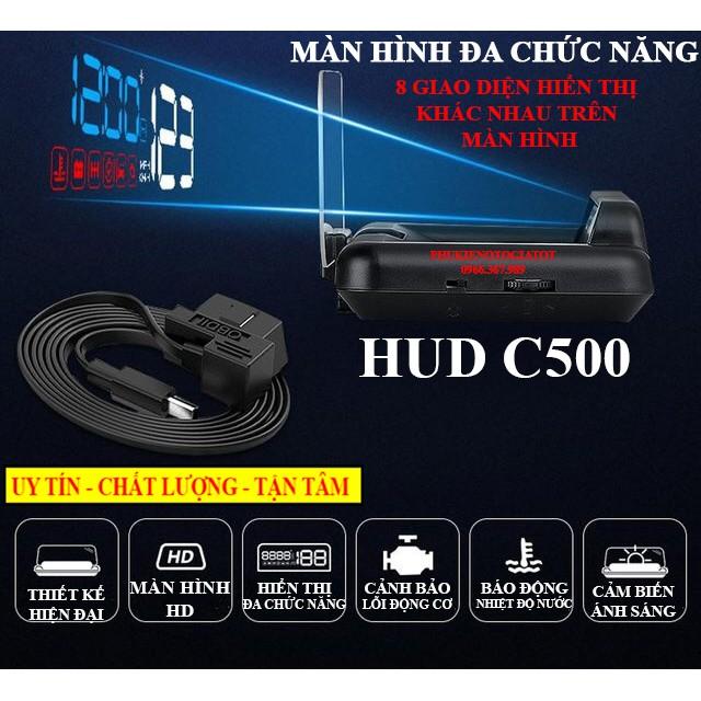 Màn hình HUD C500, M21, M7, C100 cảnh báo tiếng việt, hiển thị tốc độ trên kính lái ô tô