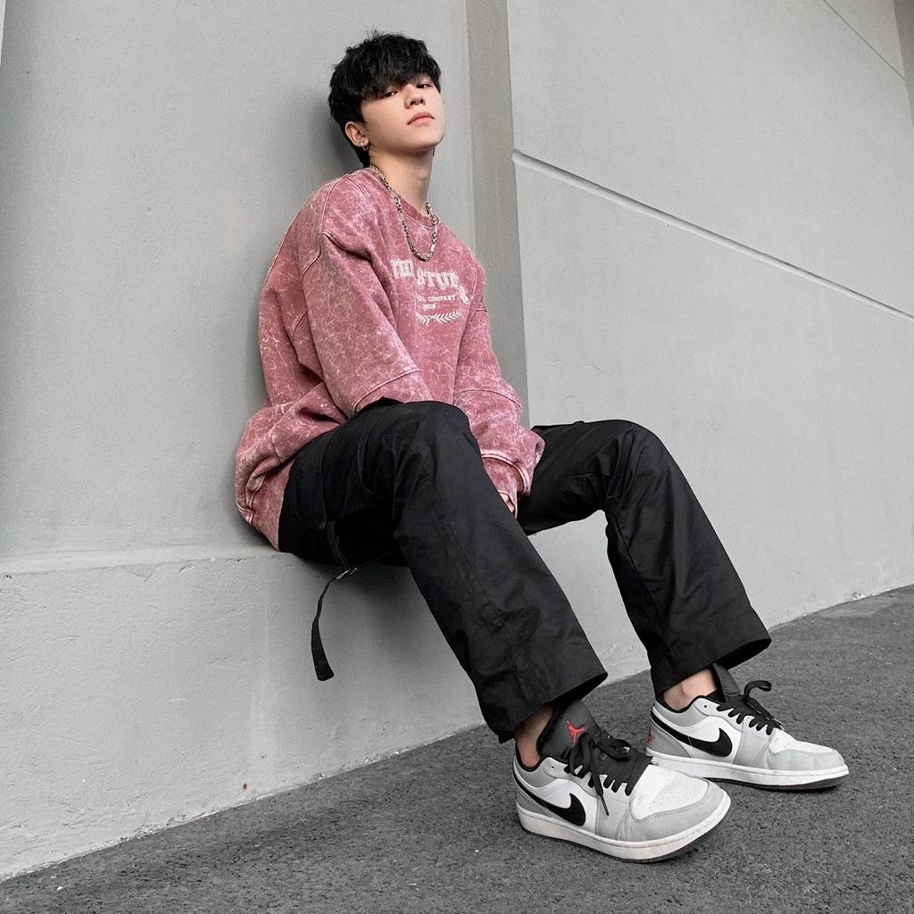 THELSTUDIOS - Áo Sweater Nỉ Wash thêu logo Apparel