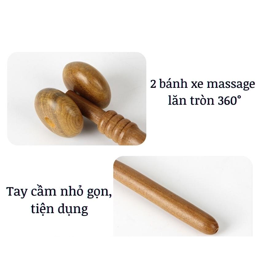 Cây lăn massage mặt mũi bằng gỗ thơm