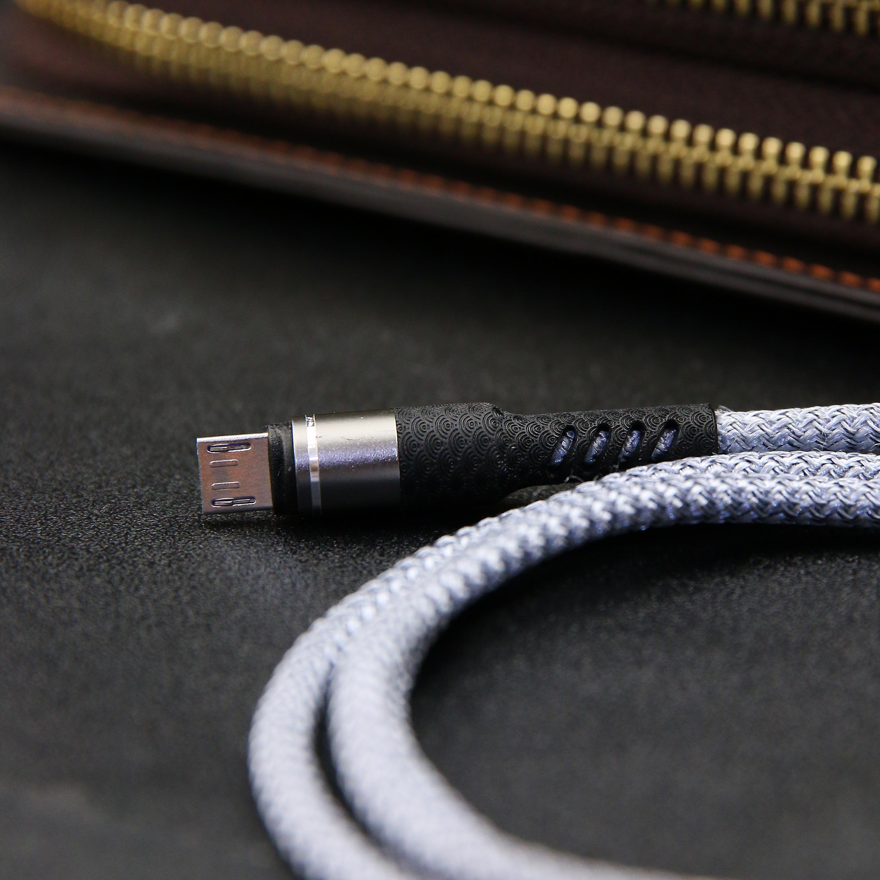 Dây cáp sạc BEARTEK Micro USB dây dù 0.9m vỏ sợi bện siêu bền – Truyền dữ liệu tiện dụng – Hàng nhập khẩu