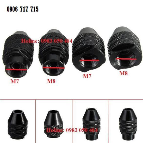 Đầu kẹp mũi khoan 3 chấu M7 hoặc M8 dùng cho máy khoan