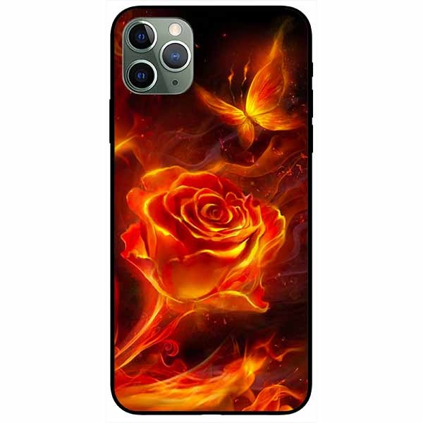 Ốp lưng dành cho Iphone 11 Pro Max mẫu Hoa Hồng Lửa