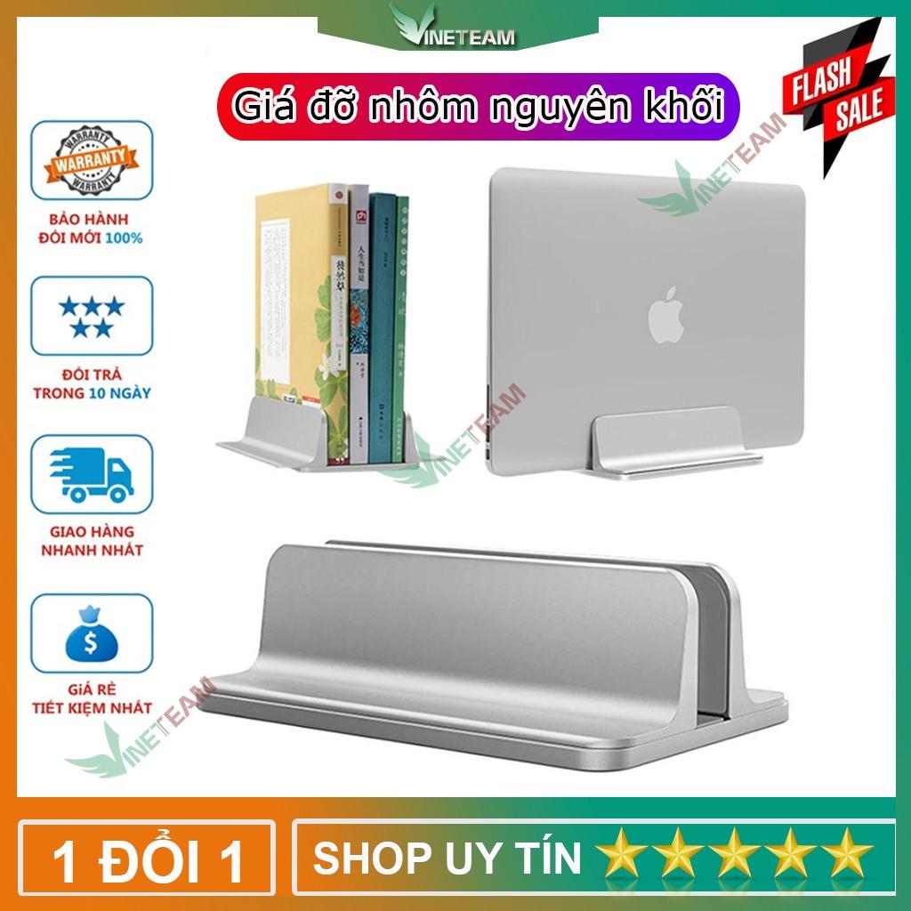 Giá đỡ đế kẹp Laptop Macbook máy tính bảng Ipad Surface dạng đứng bằng nhôm nguyên khối