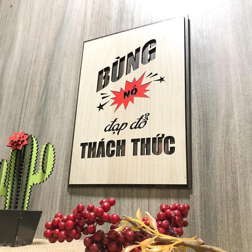 Tranh tạo động lực treo tường trang trí văn phòng - Mẫu &quot;Bùng nổ đạp đổ thách thức