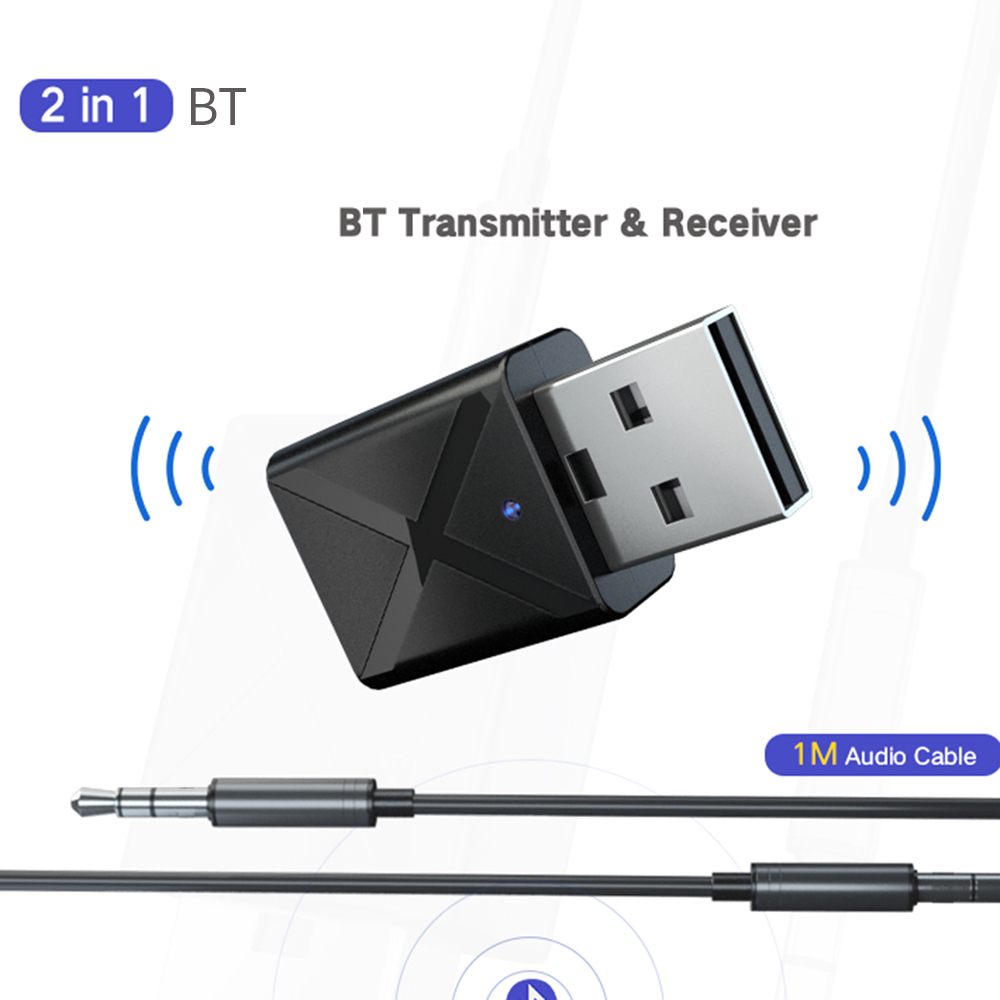 Bộ Phát Âm Thanh Không Dây 2 Trong 1 KN320 3,5mm BT 5.0 Cho Loa Ngoài TV Tai Nghe Xe Hơi Mini