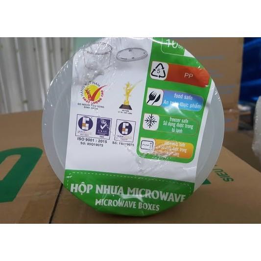 Bộ 10 hộp nhựa tròn 550ml Microwave đựng thực phẩm bảo quản trong tủ lạnh, đựng kim chi