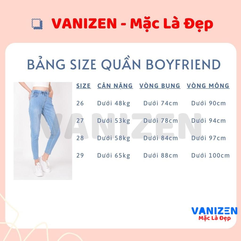 Quần jean nữ ống rộng baggy đẹp lưng cao cạp chun xước nhẹ hàng cao cấp mã 323 VANIZEN