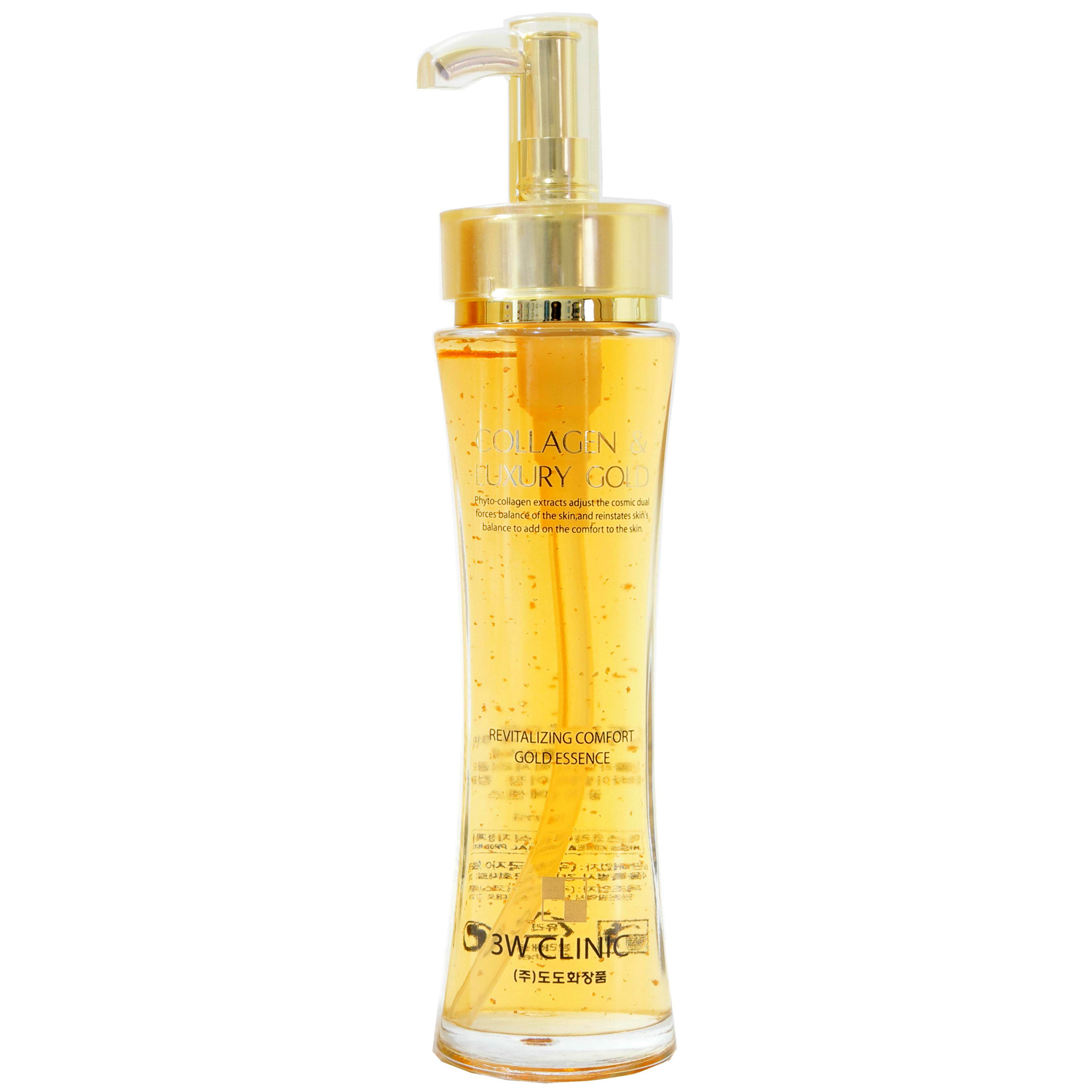 Gold essence. 3w Clinic Collagen & Luxury Gold Revitalizing Comfort Gold Essence. Collagen & Luxury Gold Revitalizing Comfort Gold Essence 150ml. 3w Clinic Collagen & Luxury Gold Revitalizing Comfort Gold Essence эссенция для лица. 3w Clinic эссенция с колаг. И золотыми капсулами Collagen&Luxury Gold 150мл.