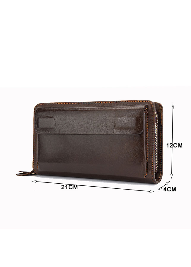 Clutch da thật - Ví cấm tay nam da bò BHM9069B