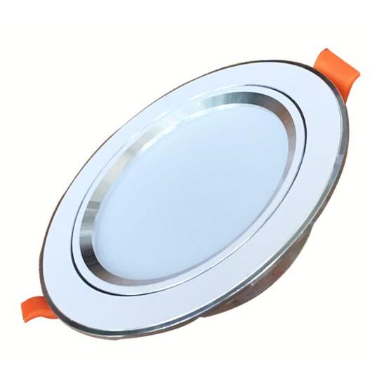 Đèn âm trần led 9W 3 chế độ màu đế đúc