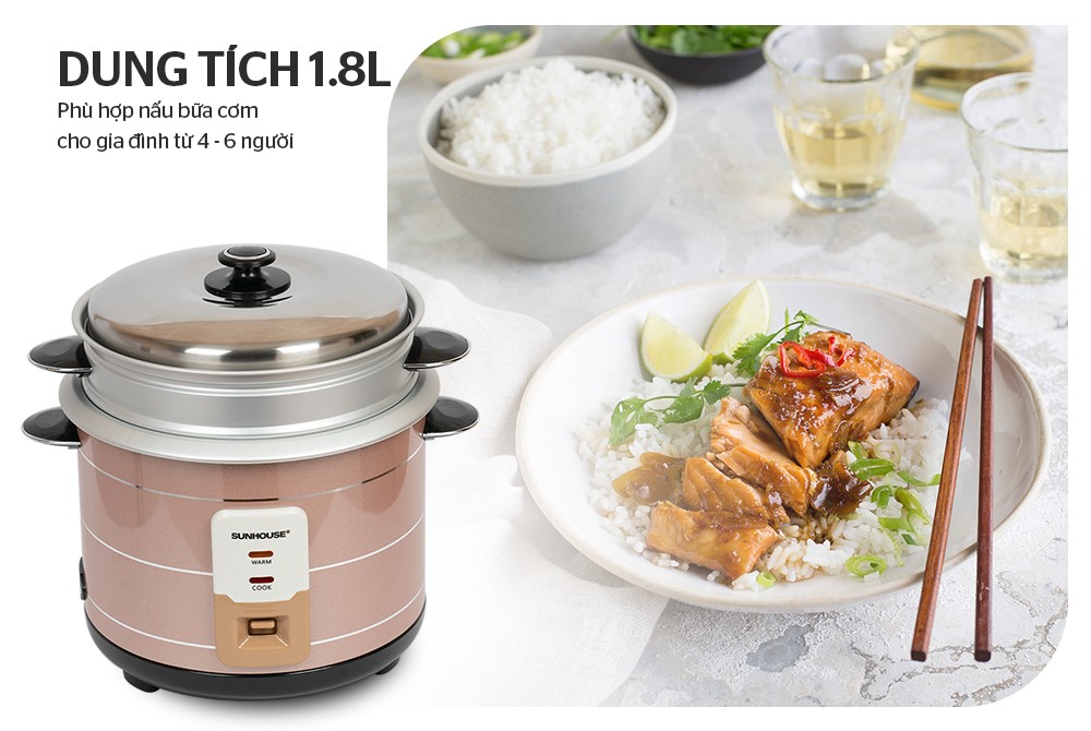 Nồi Cơm Điện Nắp Rời Sunhouse SHD8125 - Hàng chính hãng