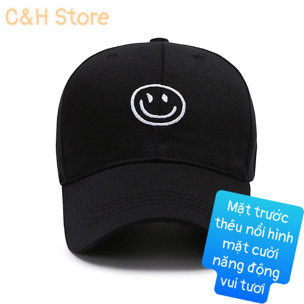 Mũ lưỡi trai icon mặt cười, nón kết nam nữ form unisex phong cách ulzzzang Hàn Quốc cá tính năng động vải cotton NO1