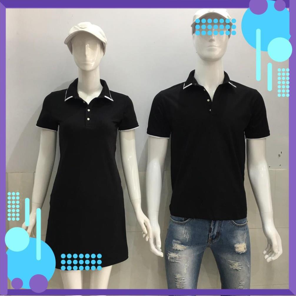Đầm nữ cổ bẻ Váy polo dáng suông chất thun cotton 100% hàng cao cấp