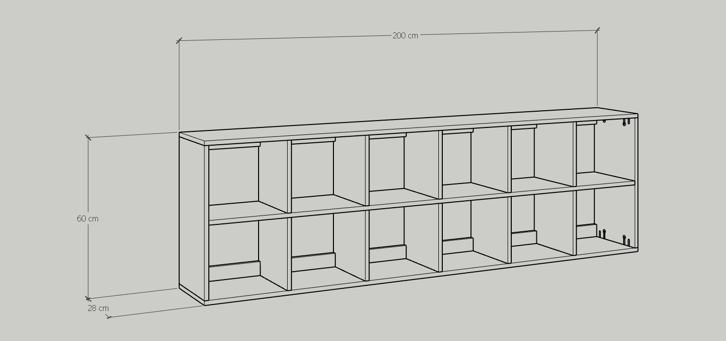 [Happy Home Furniture] ZANE , Kệ sách 2x6 ,200cm x 28cm x 60cm ( DxRxC), KSA_039