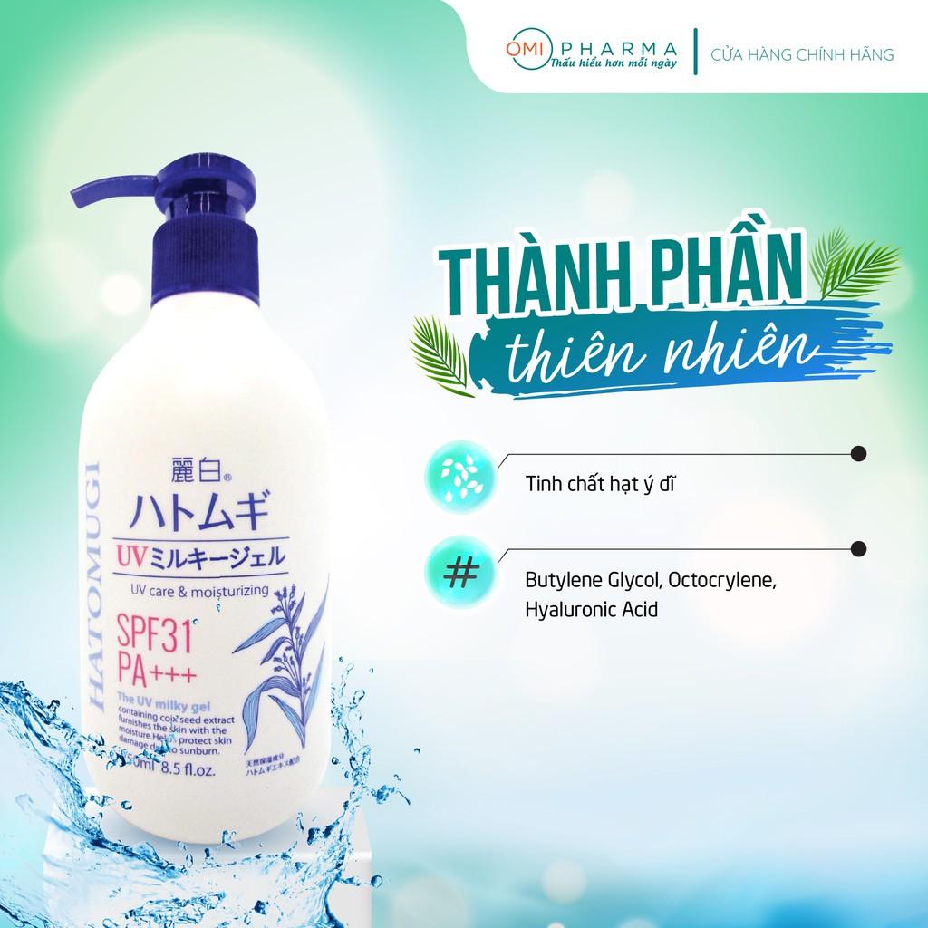 Sữa Dưỡng Thể Chống Nắng, Dưỡng Ẩm Reihaku Hatomugi UV Milky Gel SPF31 PA+++