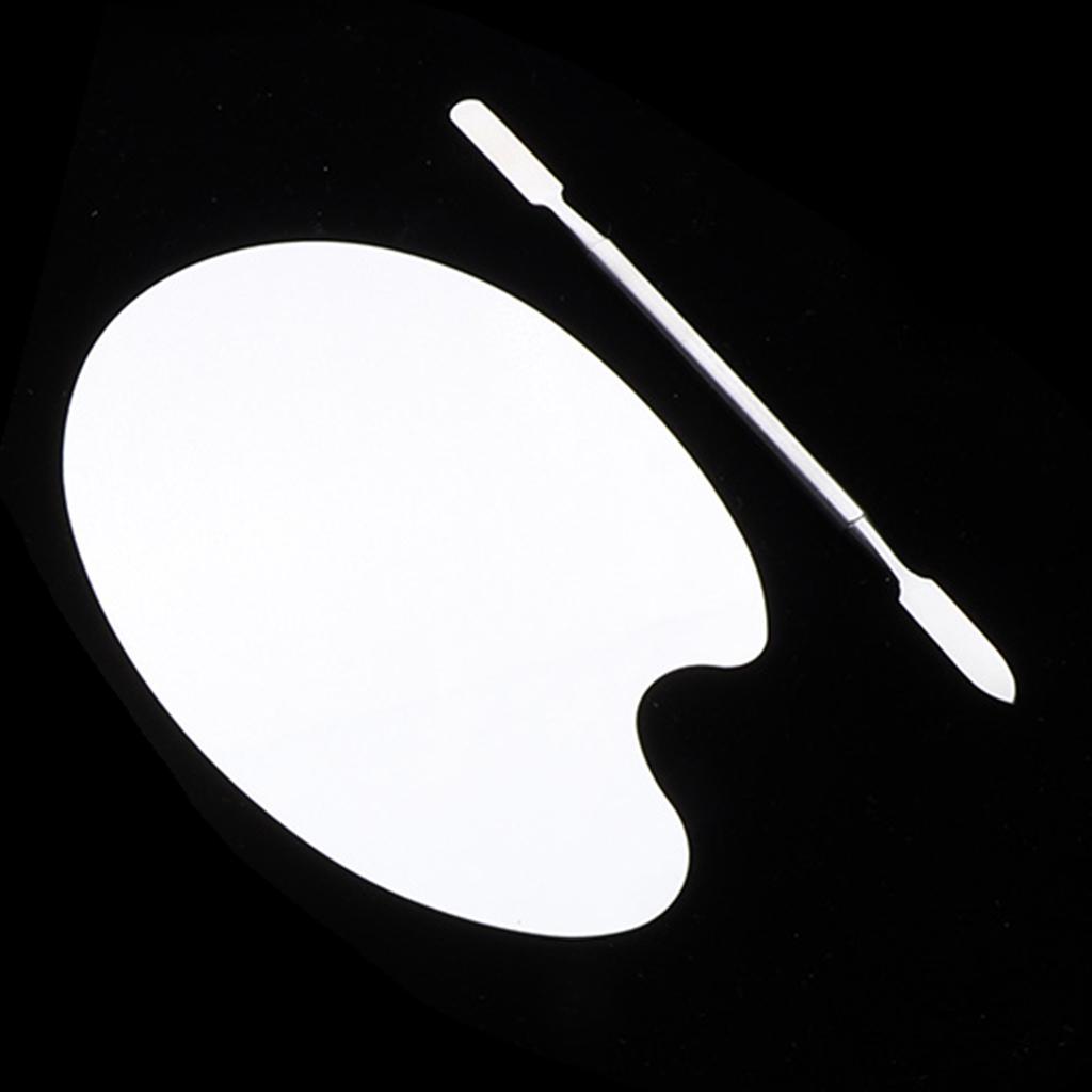 2x Stainless Steel Palette Nail Art Gel Polish Cosmetic Makeup Foundation Mixing Paint Plate DIY Manicure Tool 12.5x9 cm