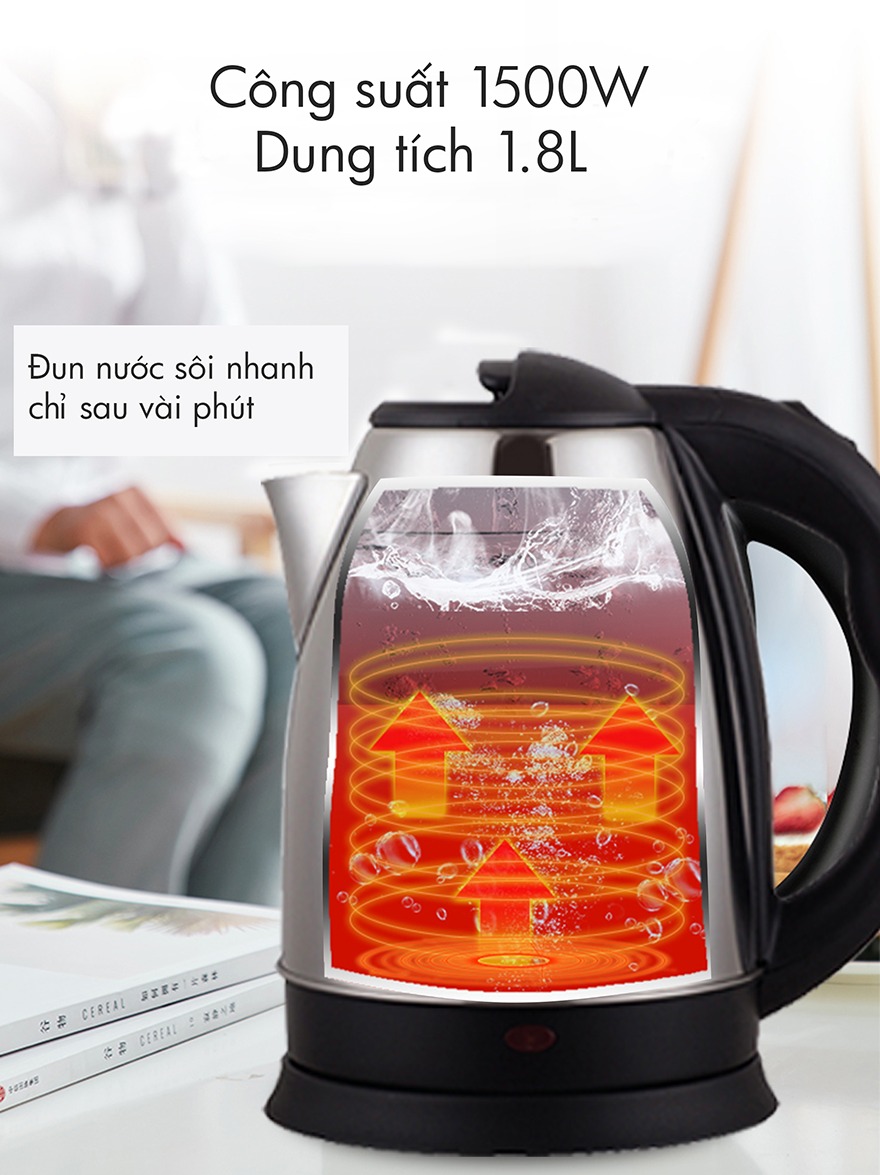 Ấm Siêu Tốc Michio NS-024 1500W (1.8 Lít) - Hàng Chính Hãng