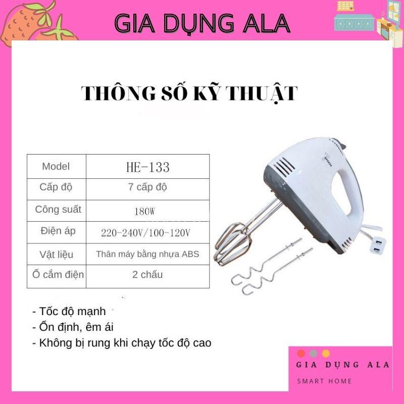 Máy Đánh Trứng Cầm Tay Mini 7 Tốc Độ Làm Bánh Đánh Kem Trộn Bột Đa Năng