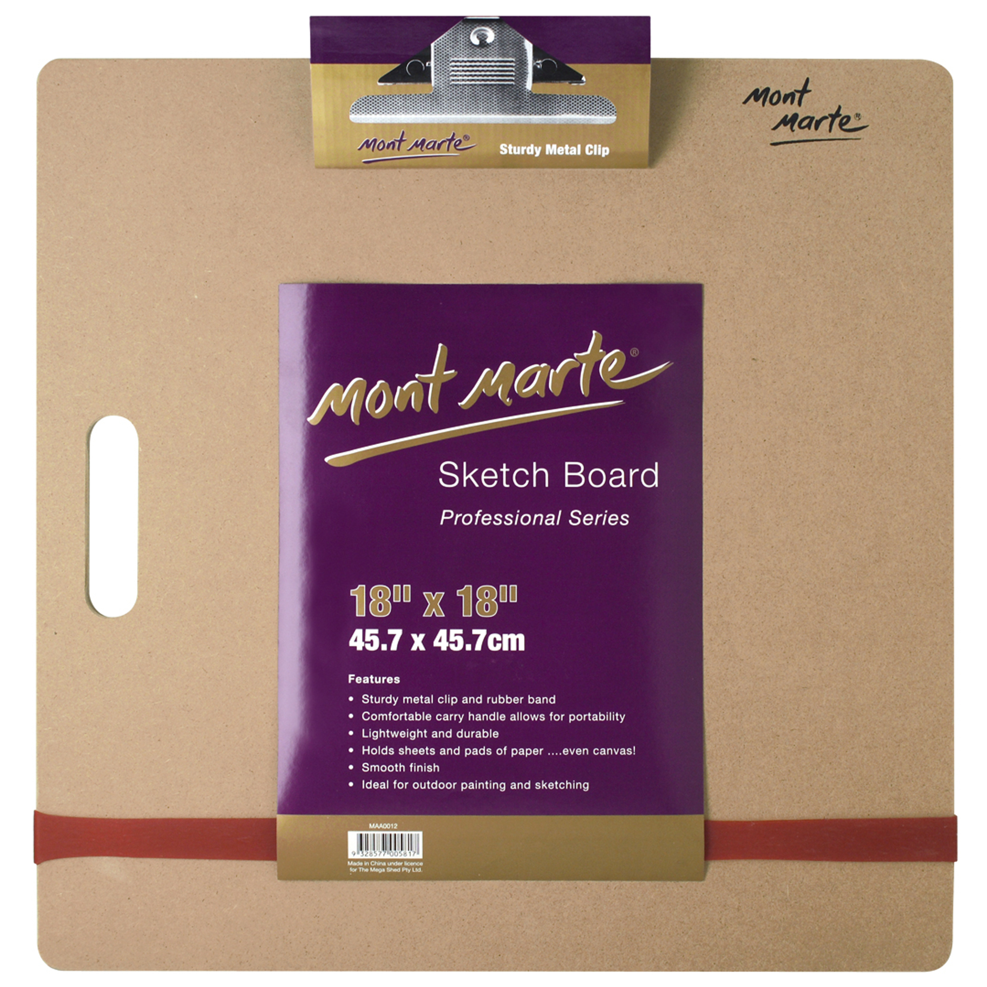 Bảng Kẹp Giấy Vẽ Bằng Gỗ hiệu Mont Marte - kích thước 45.5x45.5cm