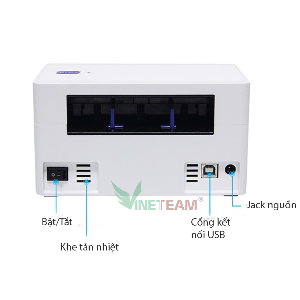 VINETTEAM Máy In  Mã Vạch Đơn Hàng Hóa Đơn Trên Các Sàn TMĐT QR-368 Máy In Nhiệt Không Cần Mực Mini Code Barcode -Hàng Chính Hãng