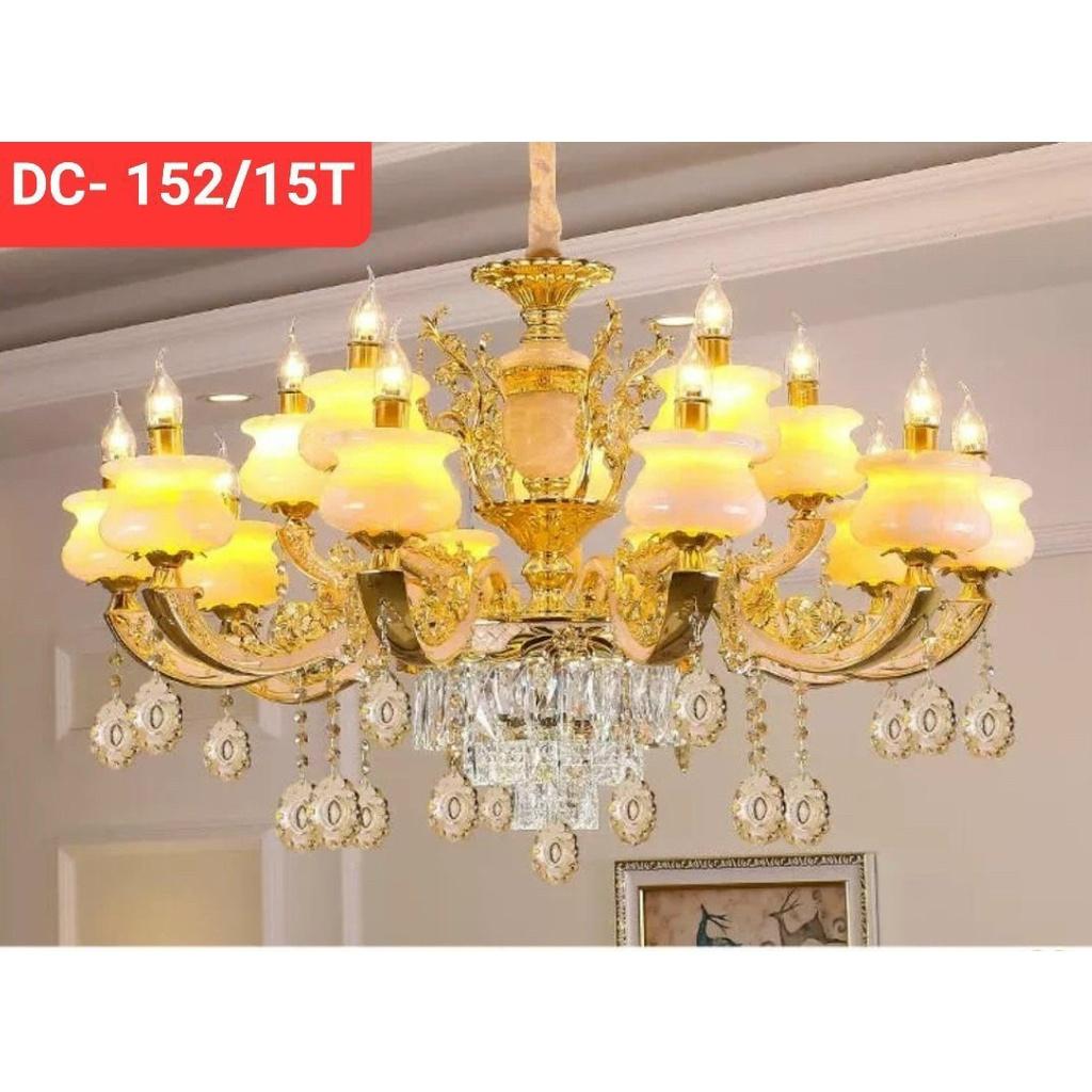 Đèn chùm phòng khách DOTHANH LIGHT DC 152, 15 tay đá cao cấp DCN