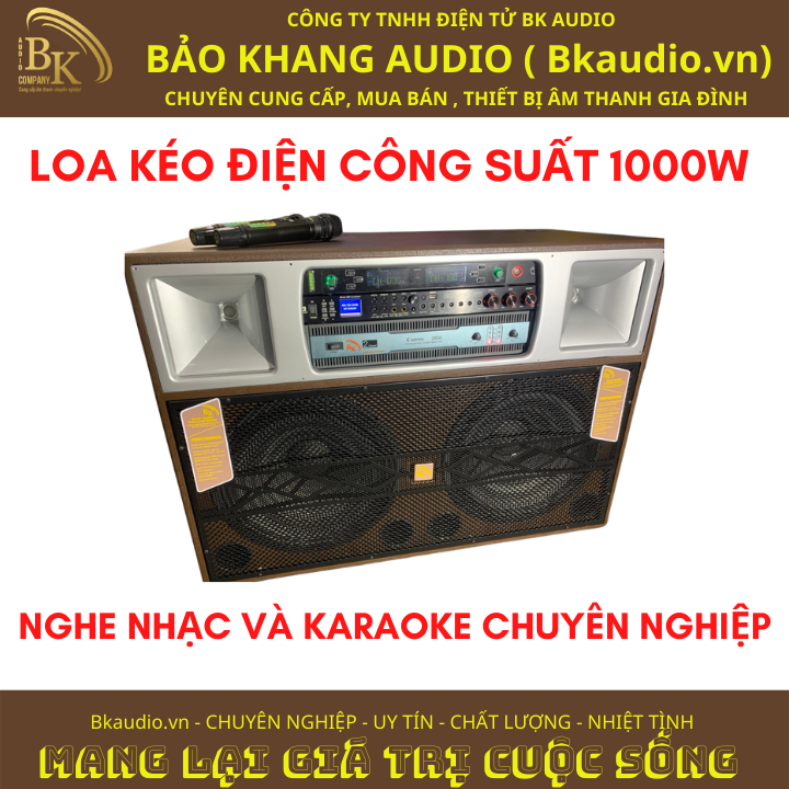 Loa kéo điện Bluetooth công suất lớn. Loa kéo công suất đỉnh1000W. Msp: SPLKĐ-09