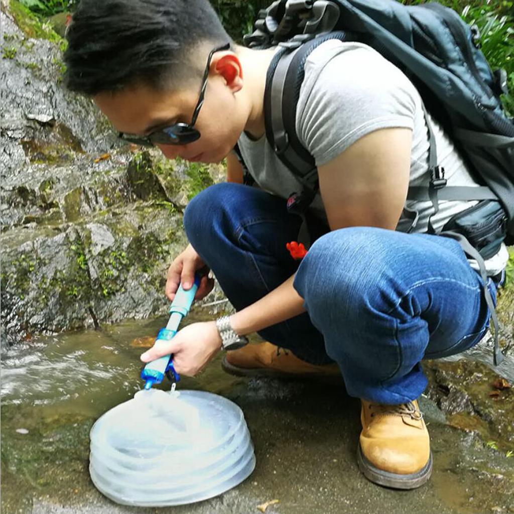 2x Camping Hiking  Water Filter Purification Straw