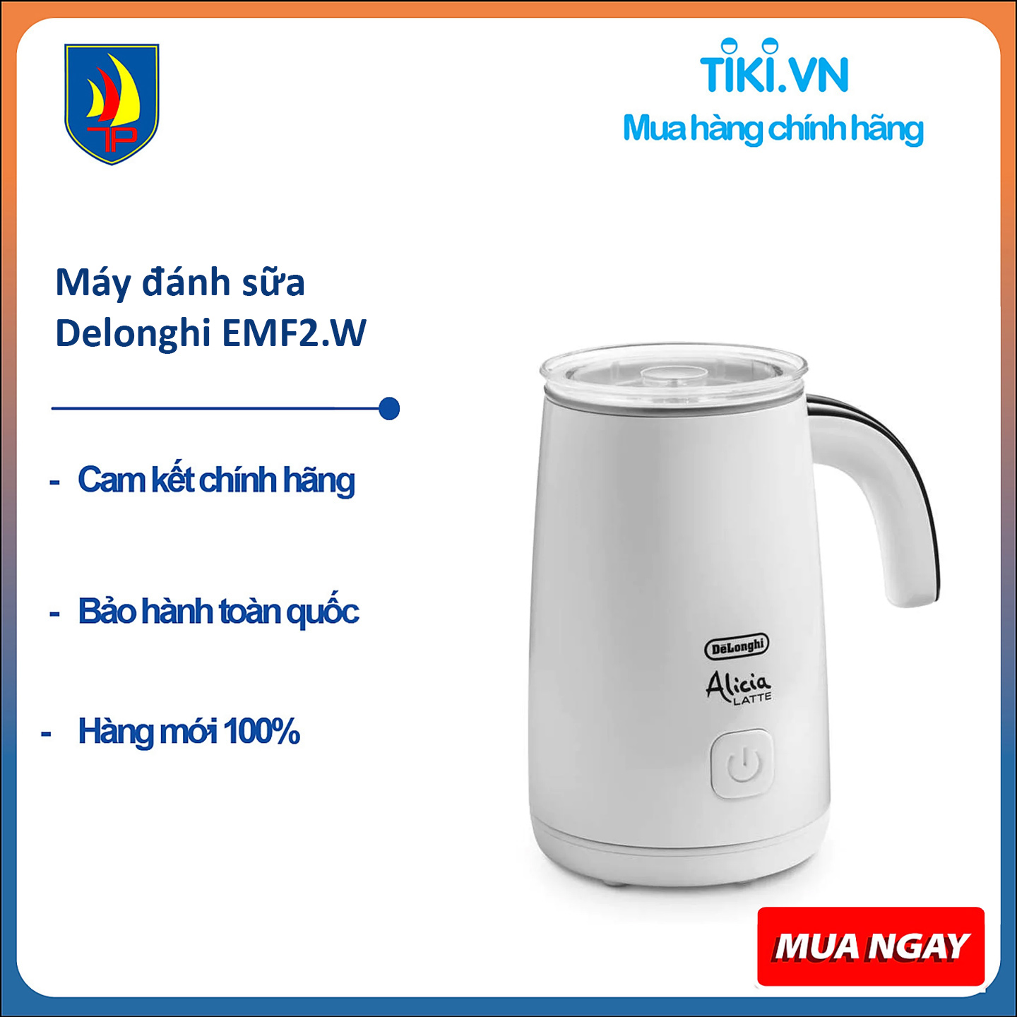 Máy đánh sữa Delonghi EMF2.W - Hàng chính hãng