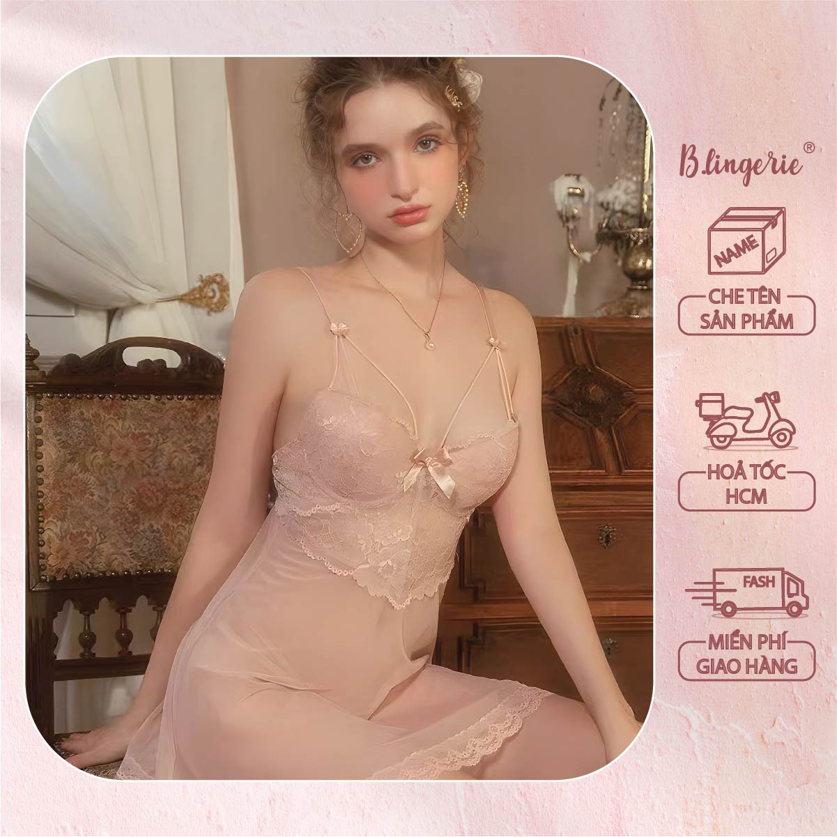 Váy Ngủ Nữ Xuyên Thấu - B.Lingerie