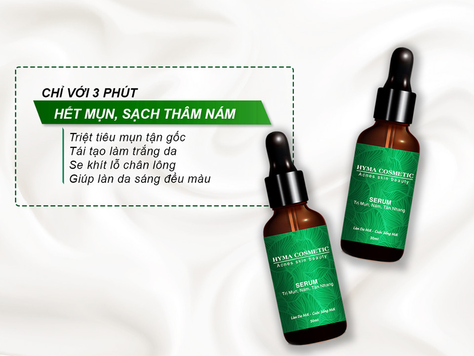 Serum ngừa mụn nám sẹo thâm rỗ tàn nhang XBeauty Hyma Acnes (30ml/10ml). Dòng kem ngăn ngừa mụn thâm sẹo rỗ