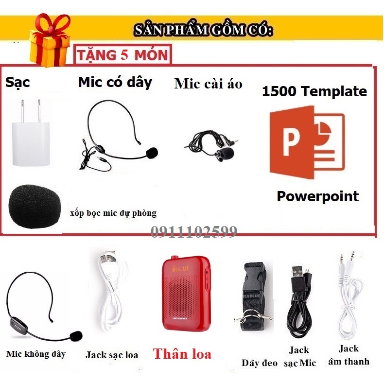 Loa máy trợ giảng Aporo T30 UHF, công suất 20W không dây cao cấp - Hàng chính hãng
