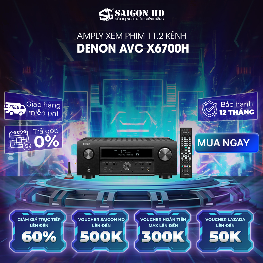 Amply xem phim 11.2 kênh DENON AVC X6700H - Hàng chính hãng, giá tốt