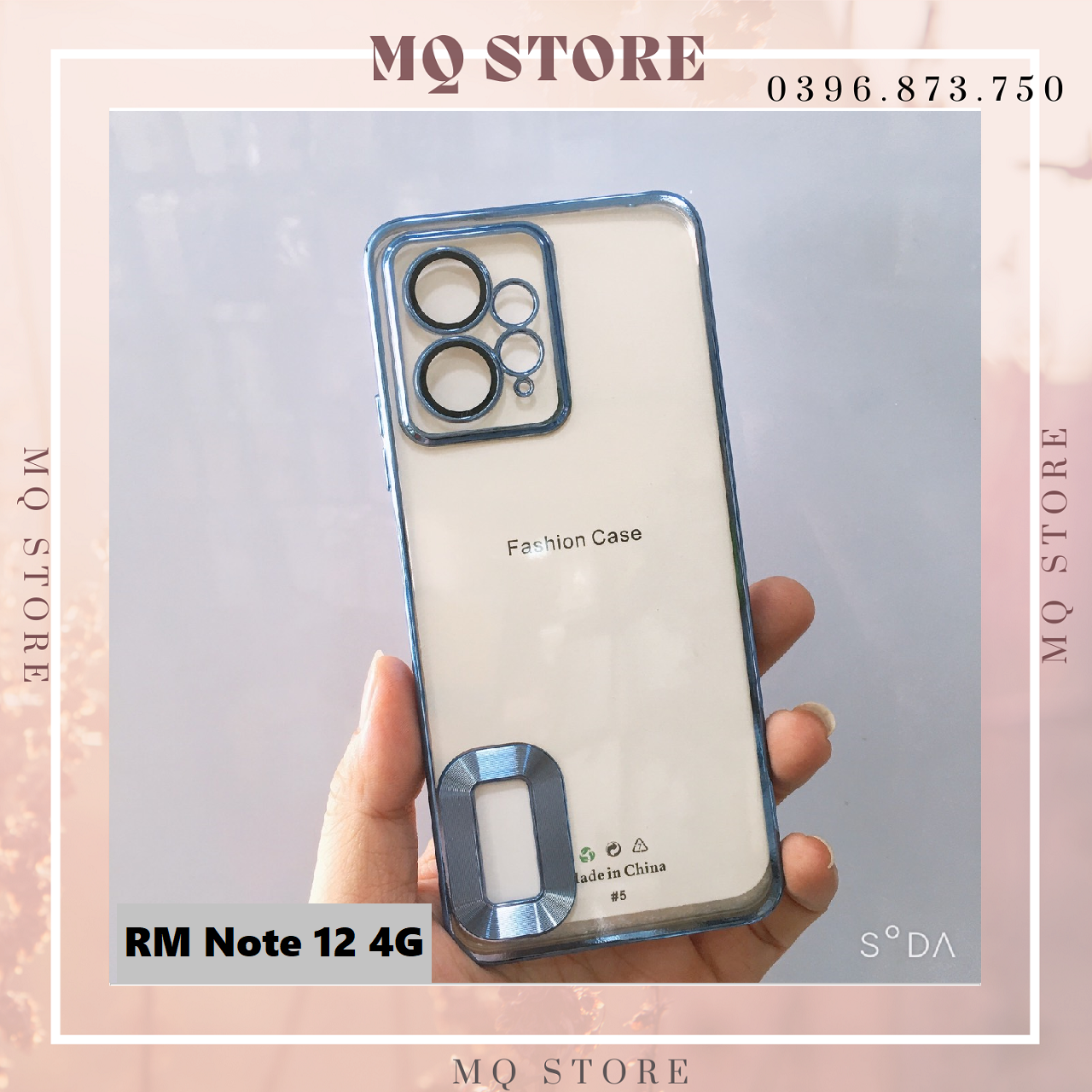 Ốp lưng cho Xiaomi Redmi Note 12 4G trong viền màu cạnh vuông bảo vệ camera sang trọng