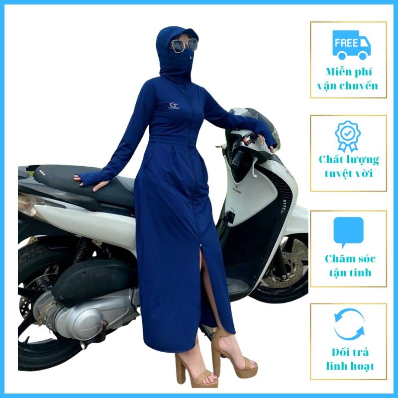 Áo Chống Nắng Nữ Dáng Dài Liền Thân 2 L ớp Áo Chống Nắng 16