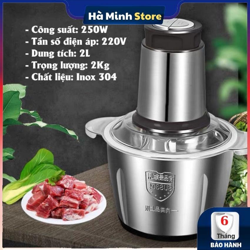 Máy Xay Thịt Đa Năng 4 Lưỡi Cối INOX 304 Cao Cấp, Máy Xay Cua, Cá Công Suất 300w Bảo Hành 6 Tháng